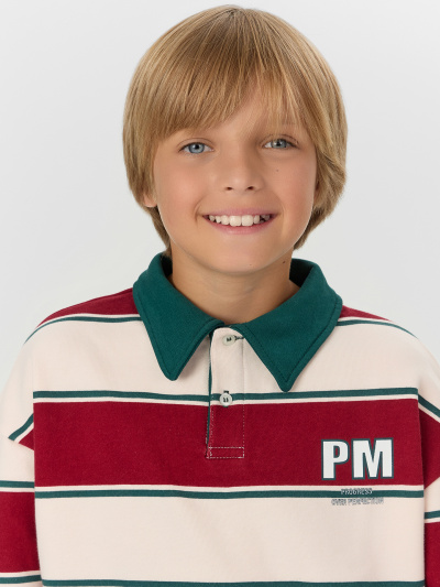 Свитшот Mark Formelle 123469/24-33745ПП-7 молочно_красная_полоска_2_сл_на_пол - фото 4