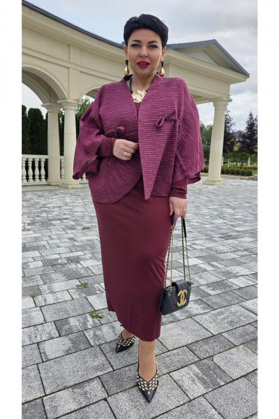 Жилет, платье Vittoria Queen 25823 винный - фото 6