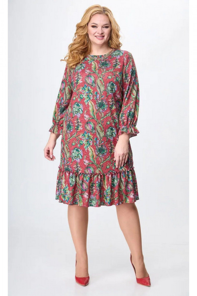 Платье Anelli 1139 красные_тона - фото 1