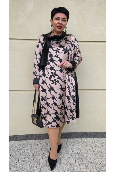 Платье Vittoria Queen 26163 черно-бежевый - фото 5