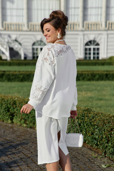 Джемпер, юбка Vittoria Queen 26523 молочный - фото 3