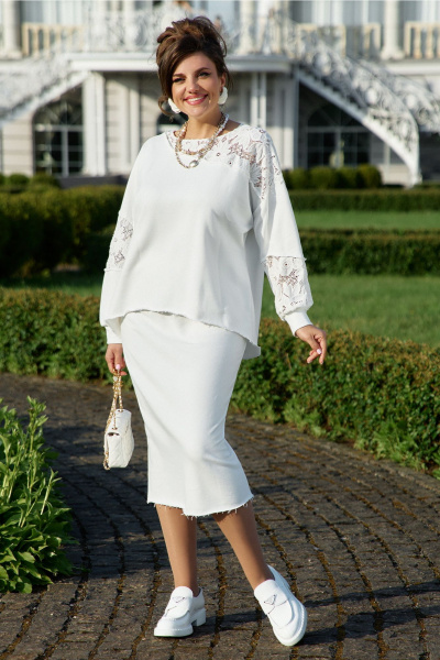 Джемпер, юбка Vittoria Queen 26523 молочный - фото 2