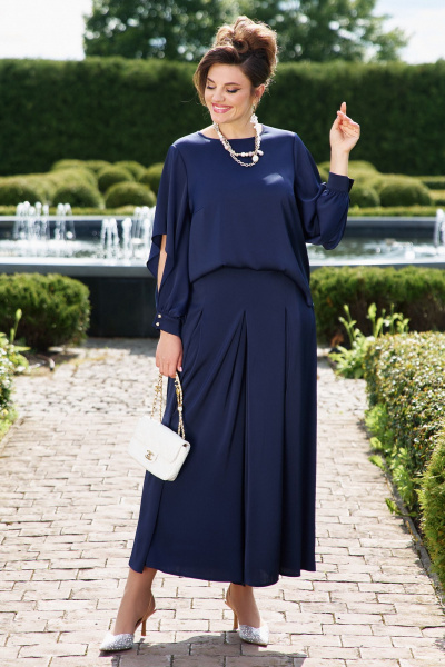 Блуза, брюки Vittoria Queen 26683/1 темно-синий - фото 1