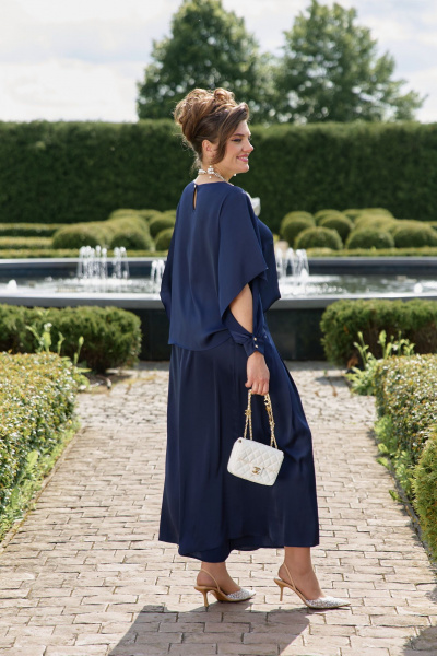 Блуза, брюки Vittoria Queen 26683/1 темно-синий - фото 4