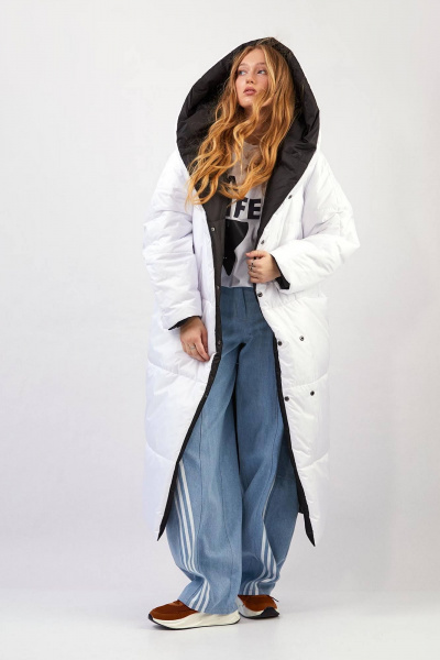 Пальто Rivoli 1065 белый,черный - фото 2