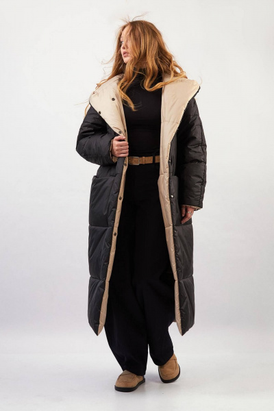 Пальто Rivoli 1065.1 черный,бежевый - фото 6