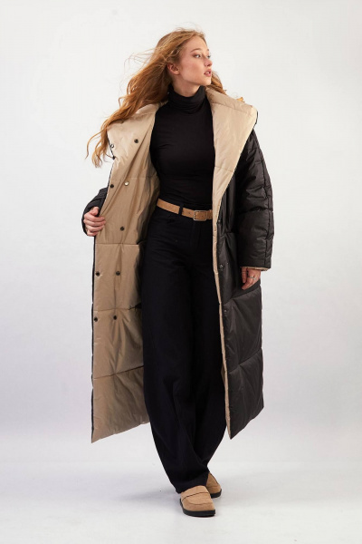 Пальто Rivoli 1065.1 черный,бежевый - фото 5
