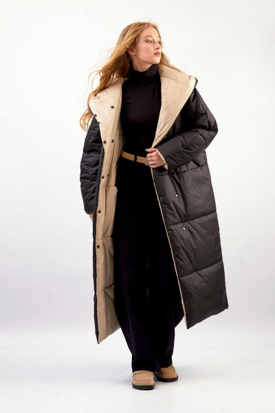 Пальто Rivoli 1065.1 черный,бежевый - фото 4