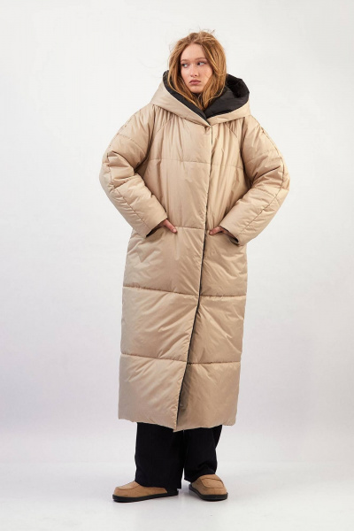 Пальто Rivoli 1065.1 черный,бежевый - фото 3