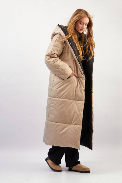 Пальто Rivoli 1065.1 черный,бежевый - фото 2