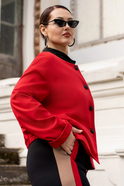 Брюки, жакет ADARIN A04 красный/черный - фото 8