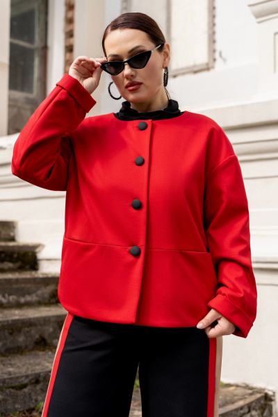 Брюки, жакет ADARIN A04 красный/черный - фото 3