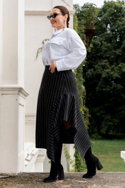 Юбка ADARIN А09 черный/полоска - фото 7