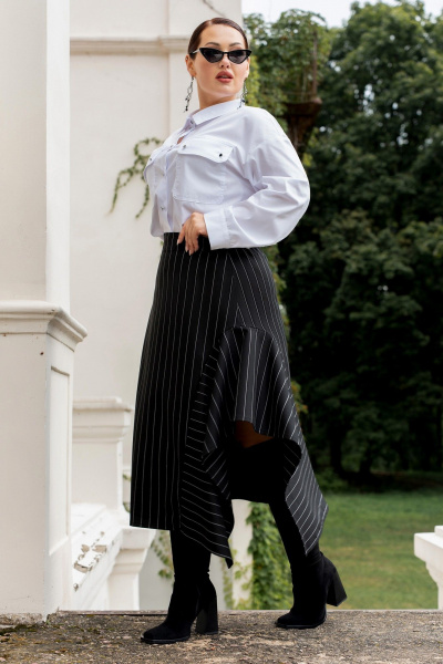 Юбка ADARIN А09 черный/полоска - фото 6