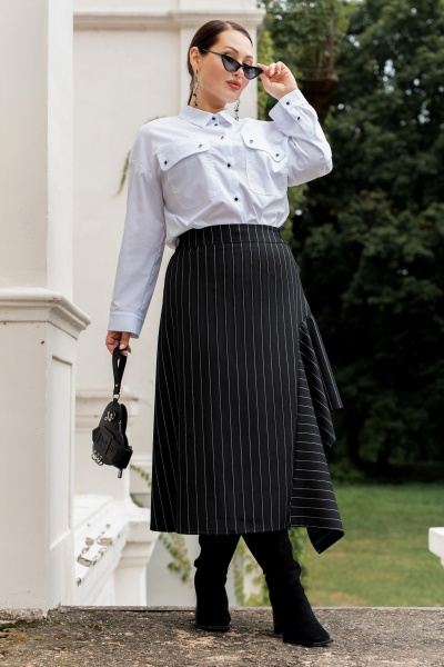 Юбка ADARIN А09 черный/полоска - фото 5