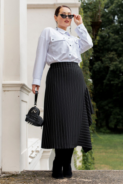 Юбка ADARIN А09 черный/полоска - фото 4