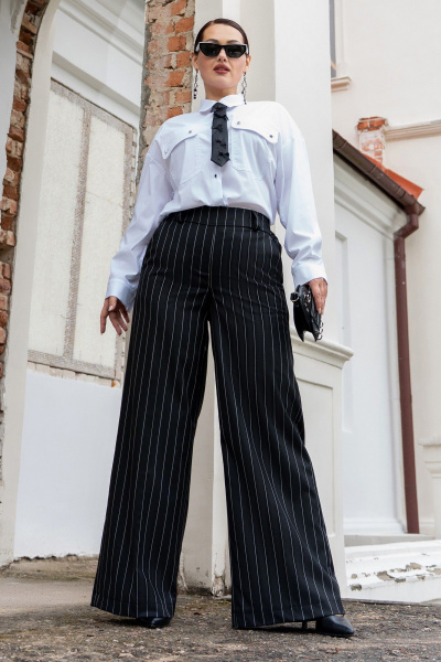 Брюки, рубашка, галстук ADARIN А53 белый/черный/полоска - фото 9