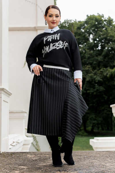 Джемпер, юбка ADARIN А36 черный - фото 6