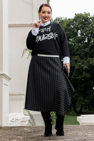 Джемпер, юбка ADARIN А36 черный - фото 1