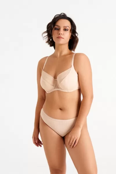 Бюстгальтер минимайзер мягкая чашка с ламинатом и тройным диагональным членением Milavitsa 107690 нюд - фото 1