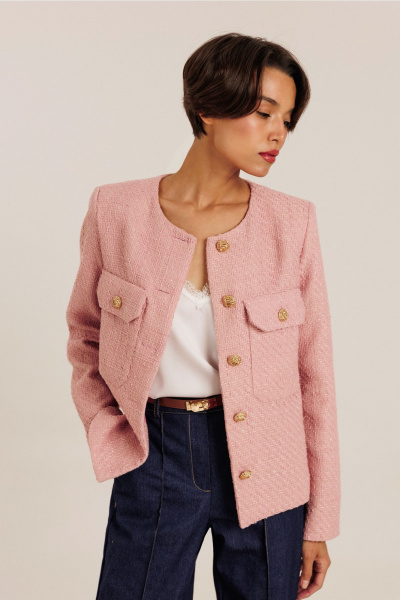 Жакет прямого силуэта из костюмной ткани с накладными карманами DILIA 0779 мультидизайн - фото 2