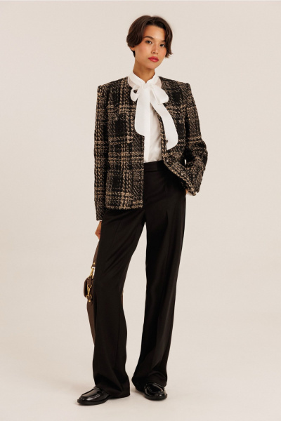 Жакет прямого силуэта с карманами и пуговицами DILIA 0781 мультидизайн - фото 2