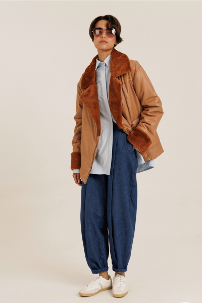 Демисезонная женская куртка из плащевки DILIA 0630-2 рыжий - фото 1