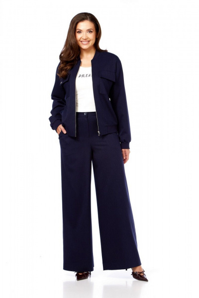 Брюки, бомбер, топ Милора-стиль 1370 синий - фото 1