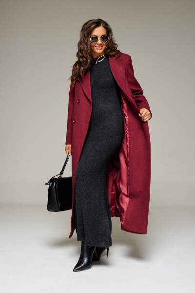 Пальто Beautiful&Free 7026 вино - фото 7