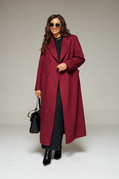 Пальто Beautiful&Free 7026 вино - фото 2