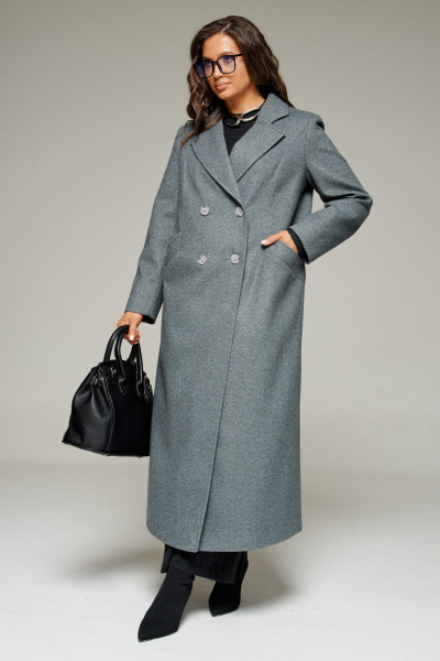 Пальто Beautiful&Free 7026 серый - фото 12