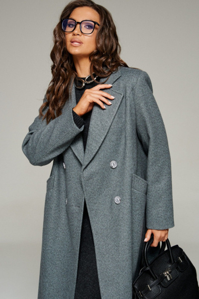 Пальто Beautiful&Free 7026 серый - фото 9