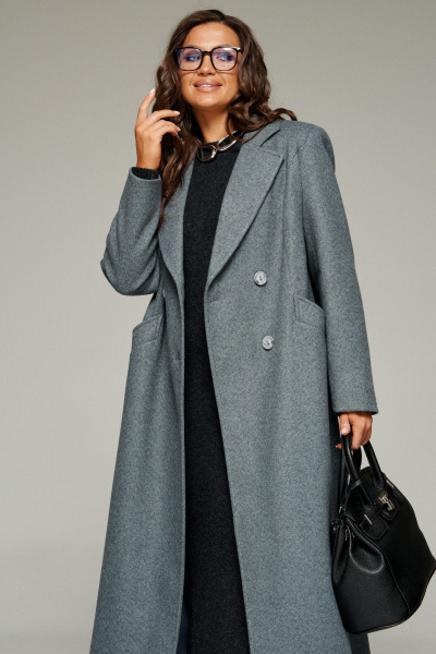 Пальто Beautiful&Free 7026 серый - фото 8