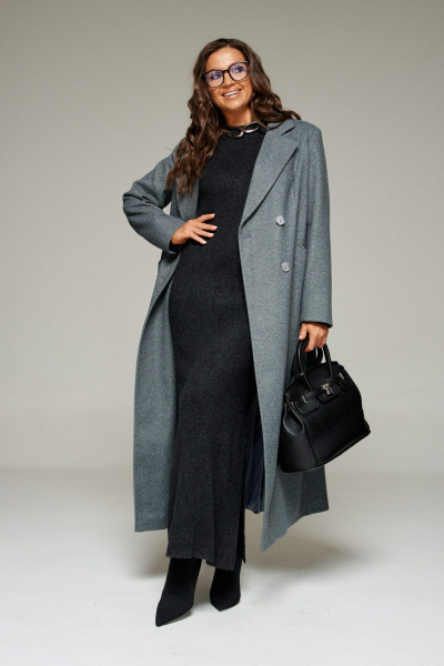 Пальто Beautiful&Free 7026 серый - фото 7