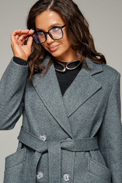 Пальто Beautiful&Free 7026 серый - фото 6