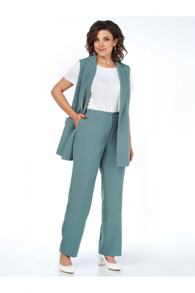 Брюки, жилет Пинск-Стиль 3124 бирюза - фото 10