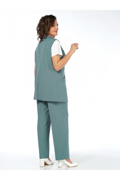 Брюки, жилет Пинск-Стиль 3124 бирюза - фото 4