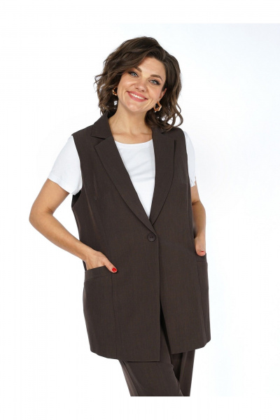 Брюки, жилет Пинск-Стиль 3124 шоколад - фото 8