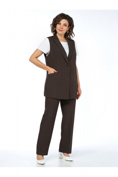 Брюки, жилет Пинск-Стиль 3124 шоколад - фото 4