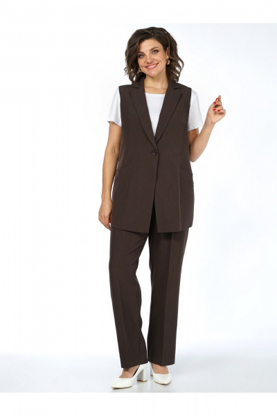 Брюки, жилет Пинск-Стиль 3124 шоколад - фото 2