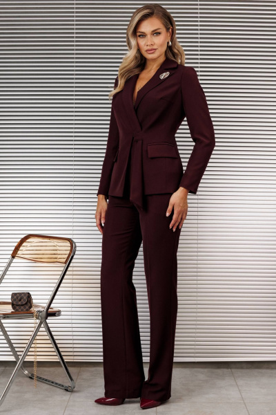 Брюки, жакет Мода Юрс 2934 бордо - фото 1