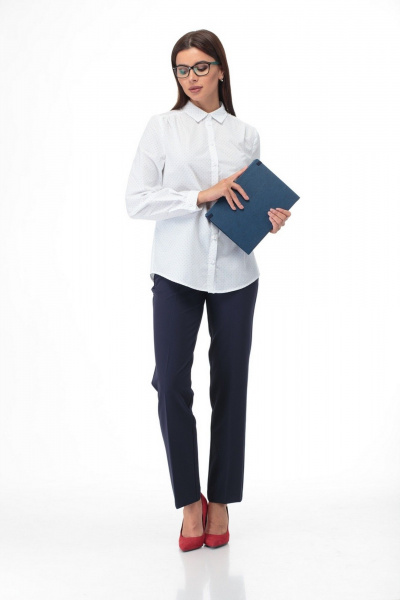 Блуза Anelli 738 белый_голубые_точки - фото 3