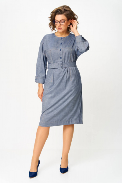 Платье Karina deLux M-1369 деним - фото 4