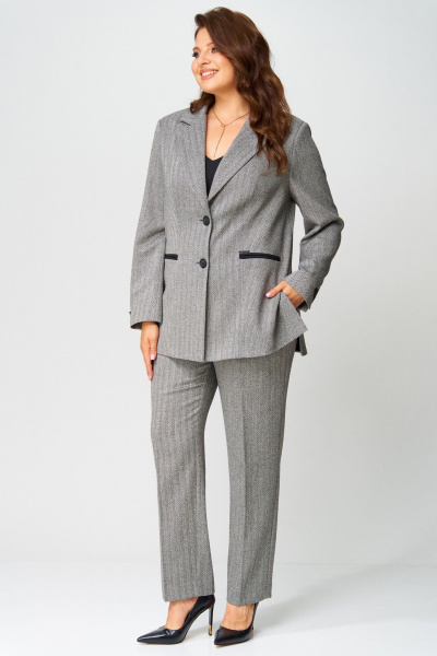 Брюки, жакет Laikony L-743 елочка_серый - фото 10