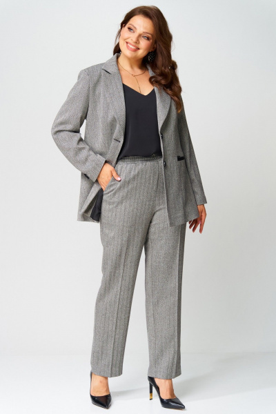 Брюки, жакет Laikony L-743 елочка_серый - фото 4