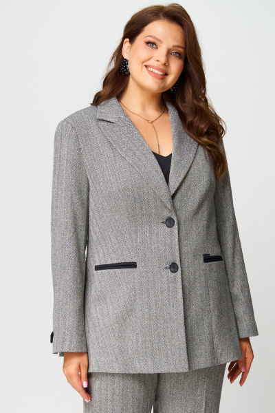 Брюки, жакет Laikony L-743 елочка_серый - фото 3