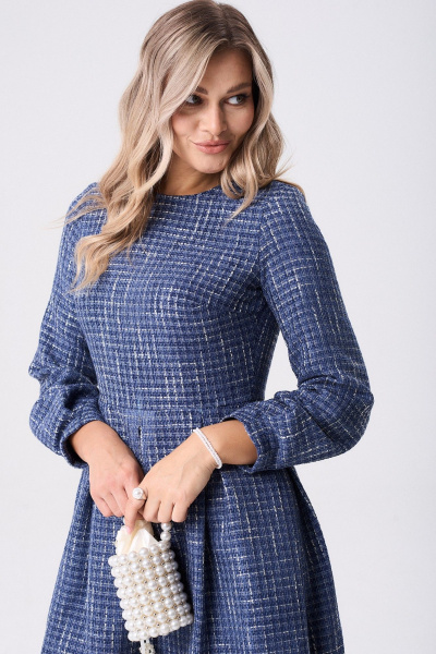 Платье Your size 2268 синий_бежевый - фото 7