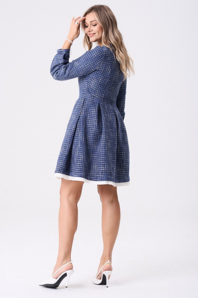 Платье Your size 2268 синий_бежевый - фото 8