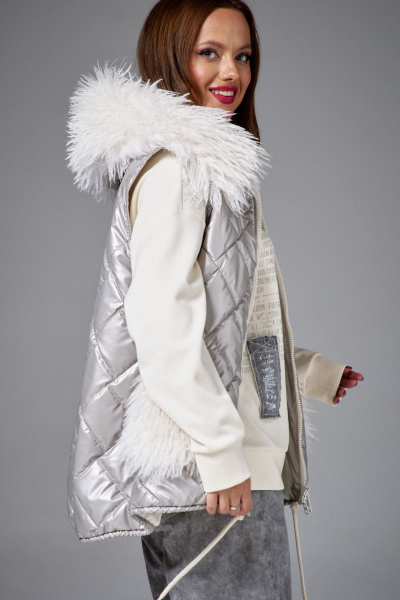 Жилет AVE RARA 1069 песочный металлик - фото 3