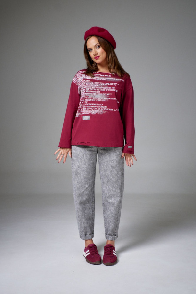 Джемпер AVE RARA 2247/1 марсала - фото 6